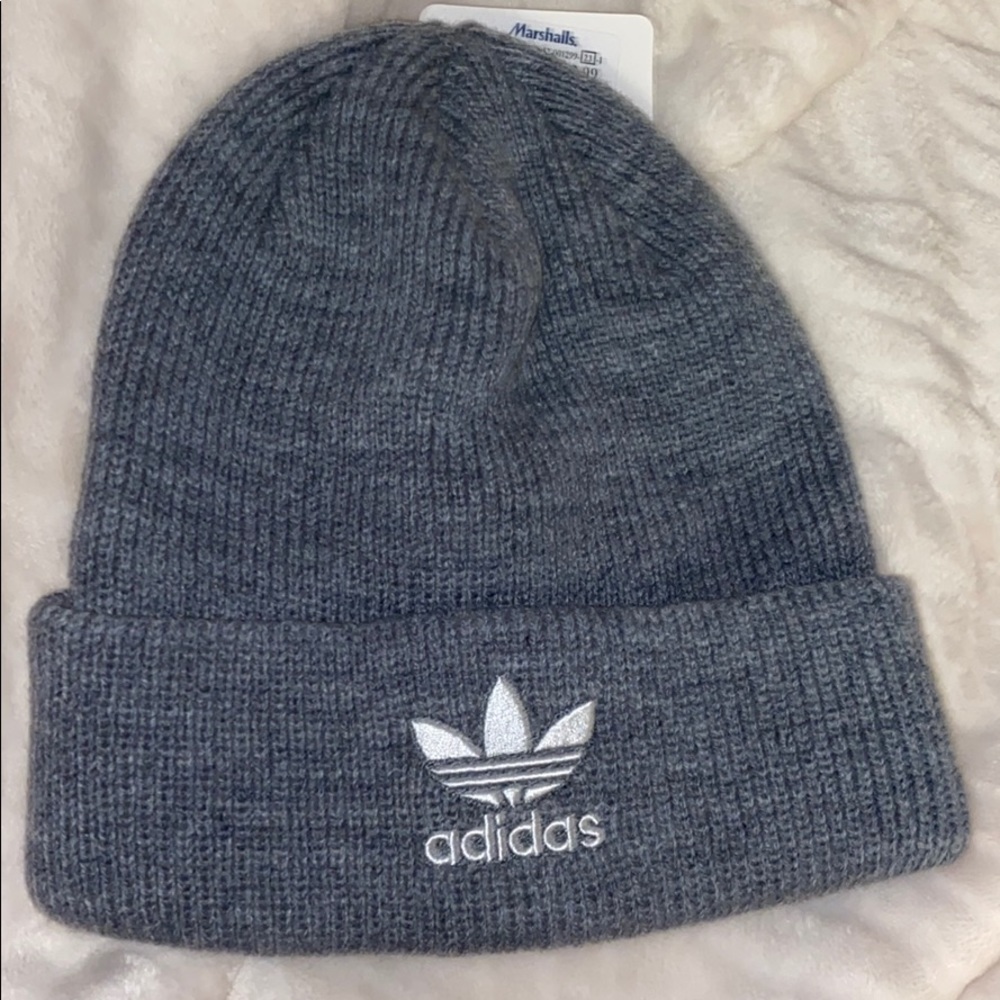gray adidas beanie